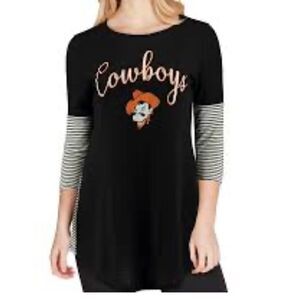 GAMEDAY COUTURE Oklahoma State Cowboys Striking in Stripes Tunic Shirt XXL 2X